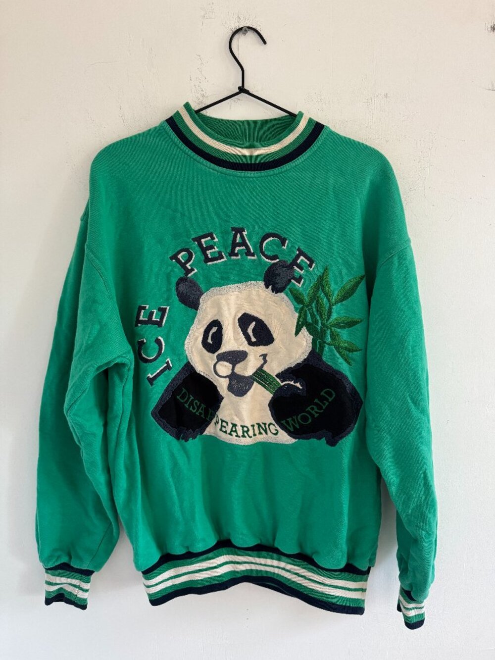 Vintage Iceberg Green Ice Peace Disappearing World Panda Sweatshirt XL